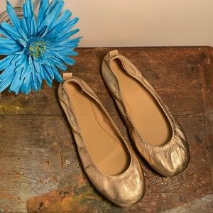 Talbots gold Roxi leather flats